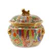 Image 3 : Benjarong Heavy Gilded Bowl Lid  Rama V (ANT-408) (ANT-408)