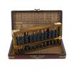 Image 3 : Vintage Chinese Abacus in Leather Covered Box (CLB-320) (CLB-320)