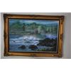 Image 1 : FRAMED OIL ON CANVAS, HAWAIIAN SCENE SEASCAPE, KONA HAWAII ISLAND; BY LOPEZ (43" X 31")