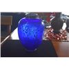 Image 4 : COBALT VASE W/SILVER OVERLAY (13")