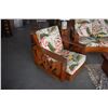 Image 2 : VINTAGE KOA ARM CHAIRS & END TABLES W/APE LEAF CARVINGS (4 PCS)
