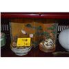 Image 1 : MIXED LOT: CERAMIC INCENSE BURNER, TABLE SCREEN, IMARI BOWLS, BRUSH HOLDER, MUSTARD JAR & VASE (11 P