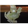 Image 2 : PHOENIX SERPENTINE CARVING W/REMOVABLE LID (7 1/4")