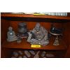Image 1 : MIXED LOT: BUDDHA'S, NICHIRIN FIGURE, STANDS & CERAMIC POT W/LID (8 PCS)