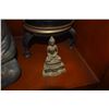 Image 4 : MIXED LOT: BUDDHA'S, NICHIRIN FIGURE, STANDS & CERAMIC POT W/LID (8 PCS)