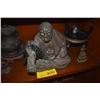 Image 5 : MIXED LOT: BUDDHA'S, NICHIRIN FIGURE, STANDS & CERAMIC POT W/LID (8 PCS)