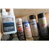 Image 3 : Assorted lot of spray paints, primer, adhesive, caulking, etc.