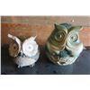 Image 2 : vintage metal suitcase and 2 owl decorations