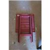 Image 7 : wooden side table/magazine rack and plastic folding table - 22"W x 12"D x 22"H and 17"W x 17"D x 20"