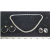 Image 1 : 925 Flat Chain and Two Sets of Earrings - some tarnishing