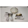 Image 1 : 2 assorted light fixtures & glass light globe