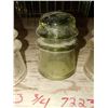 Image 3 : 3 Large Glass Insulators 2 Clear 1 Green