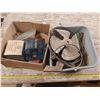 Image 1 : Box of Vintage Headlights + Tub of Misc. Parts