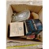 Image 3 : Box of Vintage Headlights + Tub of Misc. Parts