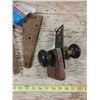 Image 4 : Lot of Misc. Antique Pieces, Porcelain Door Knobs, Axe Head, Hinges and More!