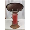 Image 4 : Tin Tractor Seat on Cast Iron Base - Chair 24"Hx16"16"Dx18.5"W