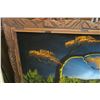 Image 2 : Mopan Landscape Fabric Painting in Frame - 50" x 26.5"