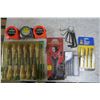 Image 1 : assorted tools - measuring tapes, chisels, pipe cutter, etc.