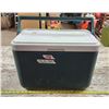 Image 1 : "Coleman" cooler (18"W x 10"D x 14"H) filled with misc items - sponges, towels, etc
