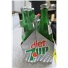 Image 2 : 6 Vintage 750ml Diet 7-Up Bottles in Cardboard Diet 7-Up Carry Case