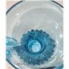 Image 6 : Hand Blown Turquoise Hobnail Glass + Basket