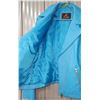 Image 3 : “New Trend” Medium Turquoise Leather Ladies Coat