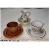 Image 1 : Made in Italy Small Pitcher and Bowl, Two Demi-Tasse Cups and Saucers