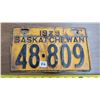 Image 1 : 1929 Saskatchewan License Plate