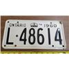 Image 1 : 1960 Ontario License Plate