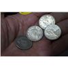Image 1 : Four silver Canada quarters