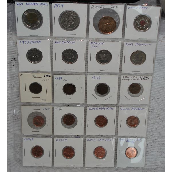 Assorted Canadian coins