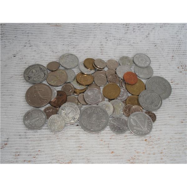 Lot of loose foreign coins 1940's - 70's