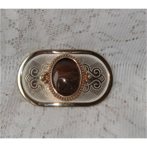 Belt Buckle with large polished stone