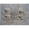 Image 1 : Set of 4 bone china teacups by Royal London numbered ruffle edge and gold trim