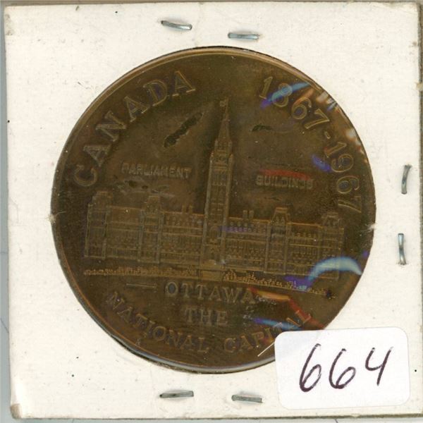 1867-1967 Canada-Ottawa The National Capital  Souvenir Dollar/Token/Medal