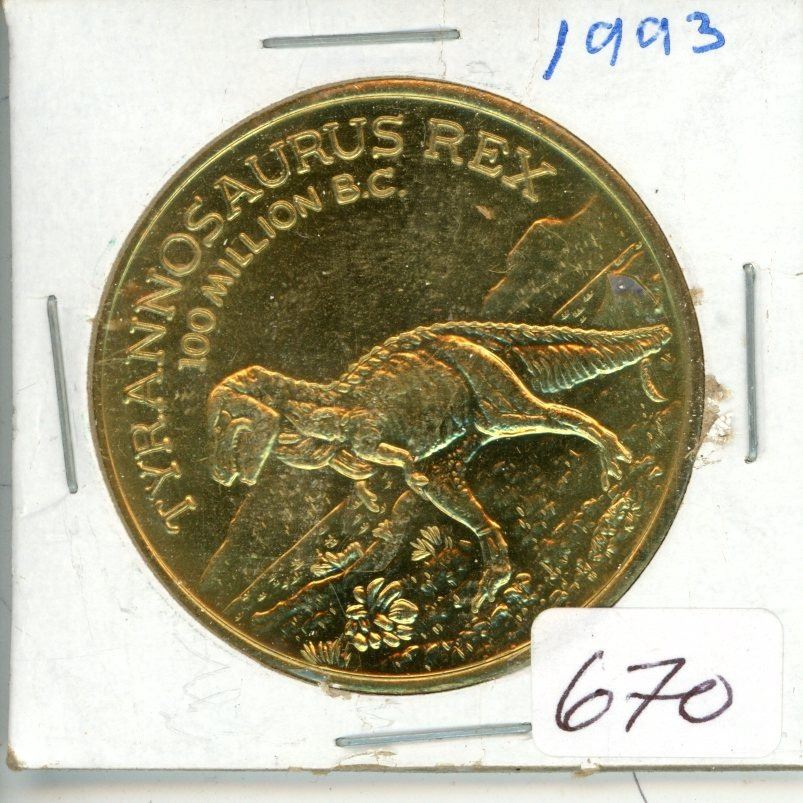 1993 Tyranosaurus Rex 100 Million B.C. Coin - Schmalz Auctions