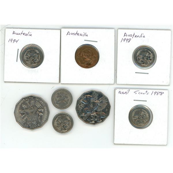 Lot of Australia coins; 1980, '88, '93, '98