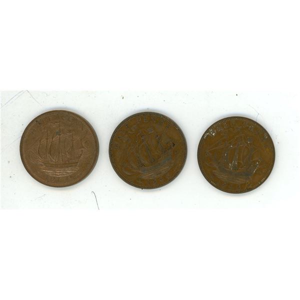 Lot of King George VI Half Pennies; 1940, '46, '64