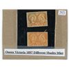 Image 1 : Queen Victoria Canadian stamps, 1897 - different shades - mint