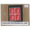 Image 1 : German Hitler head, block of 4 stamps, 12 pfg - mint