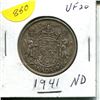 Image 1 : 1941 ND Canadian Silver .50C Coin - King George VI