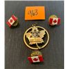 Image 1 : VINTAGE GOLDTONE CANADA 1867-1967 MAPLE LEAF PENDANT AND 3 CANADA PINS