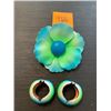 Image 1 : ENAMEL VINTAGE BROOCH AND EARRINGS