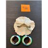 Image 2 : ENAMEL VINTAGE BROOCH AND EARRINGS