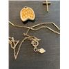 Image 2 : 2 RELIGIOUS GOLDTONE NECKLACES CROSS AND ANGEL WING PENDANTS , 1 MARKED SARA COVENTRY