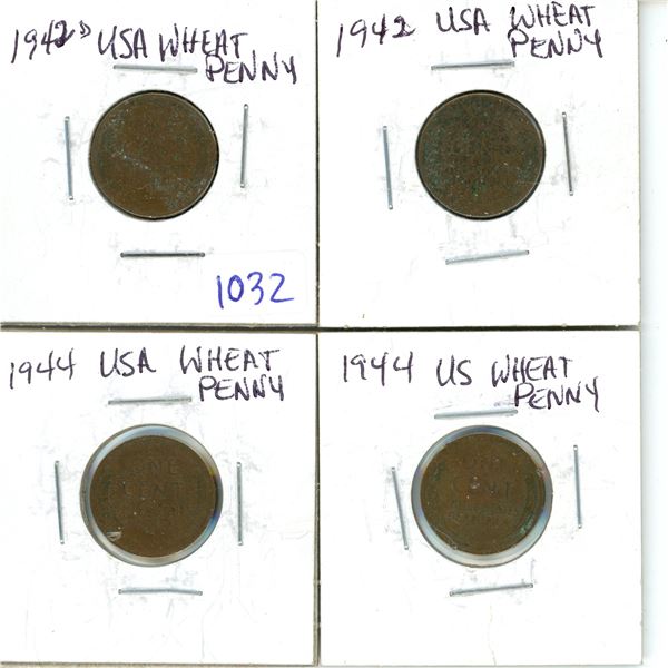 1942D, 1942, 1944, 1944 us one cent