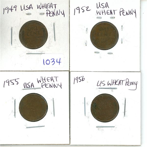 1949, 1952, 1955, 1956 us one cent