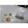 Image 1 : Bag of Coins from Potugal, Assorted tokens and shell rock