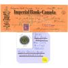 Image 1 : Imperial Bank of Canada cancelled cheque stamped February 1946 and commemorative '2020 Bill Reid' to