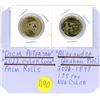 Image 1 : Two collectible Canadian $1.00 coins - Colourised Oscar Peterson 2022, Alexander Graham Bell 175 ann
